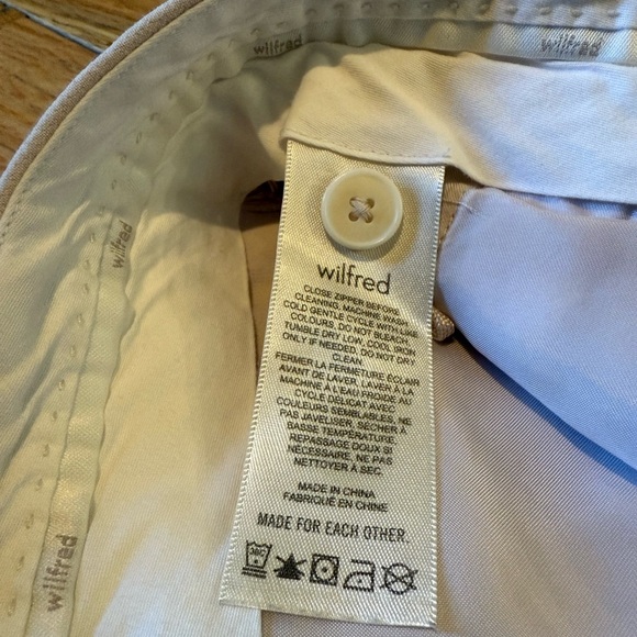 Wilfred Aritzia High Rise Pleated Wide Leg Trouser Pants Womens Size 12 Ivory - Picture 2 of 15